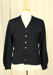 Vintage 1950s Black V Neck Cardigan Cats Like Us