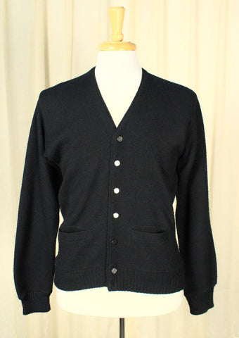 Vintage 1950s Black V Neck Cardigan Cats Like Us