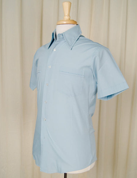 Vintage 1950s Blue Contrast Shirt Cats Like Us