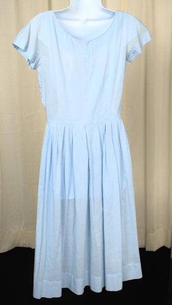 Vintage 1950s Blue Embroidered Dress Cats Like Us