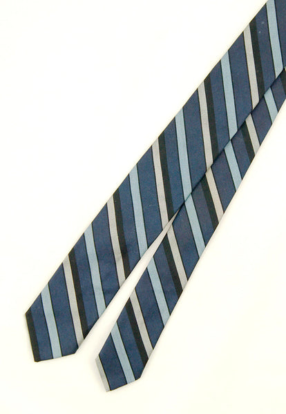 Vintage 1950s Blue Striped Skinny Tie Cats Like Us