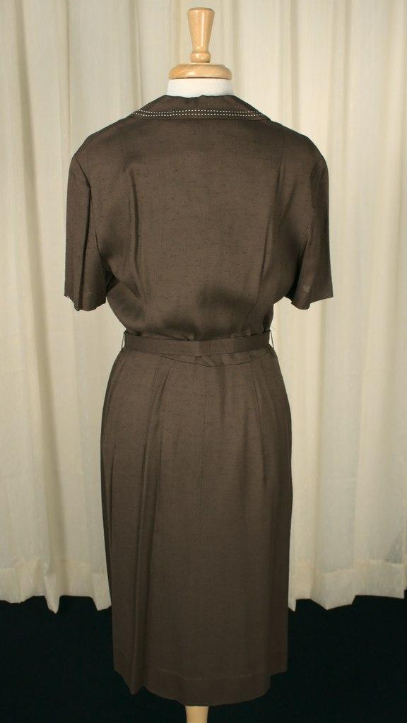 Vintage 1950s Brown Stitch Shirt Dress by Lampl – Cats Like Us Vintage 1950s Brown Stitch Shirt Dress by Lampl – Cats Like Us