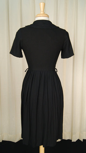 Vintage 1950s Double Breasted LBD Dress Cats Like Us