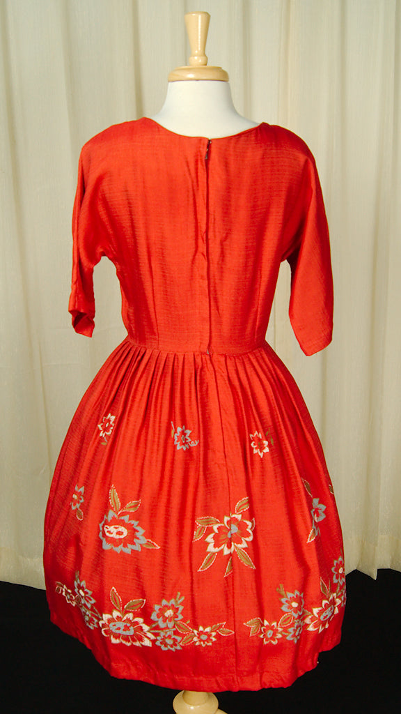 Vintage 1950s Hand Painted Womens Swing Dress – Cats Like Us