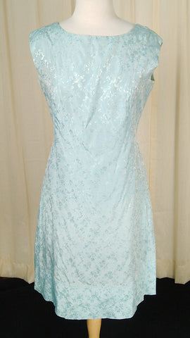 Vintage 1950s Ice Blue Wrap Dress Cats Like Us