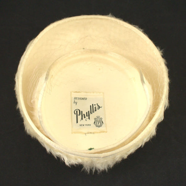 Vintage 1950s Ivory Faux Fur Hat Cats Like Us