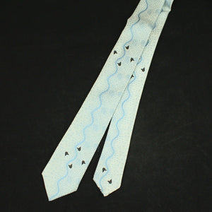 Vintage 1950s Ocean & Birds Skinny Tie Cats Like Us