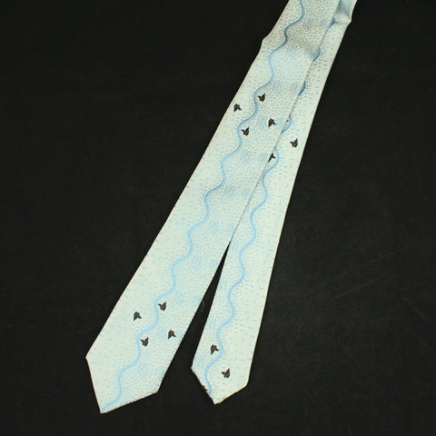 Vintage 1950s Ocean & Birds Skinny Tie Cats Like Us