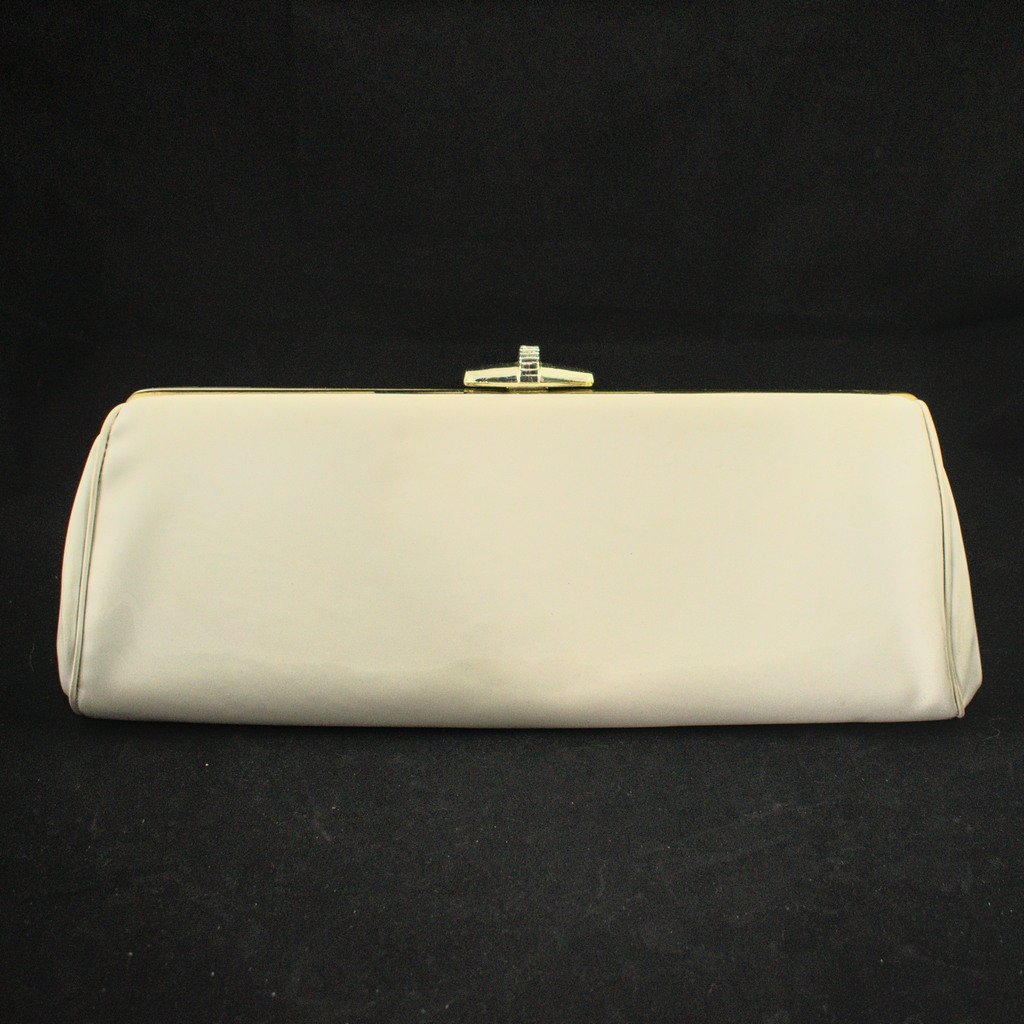 Vintage 1950s Off White Patent Clutch Cats Like Us