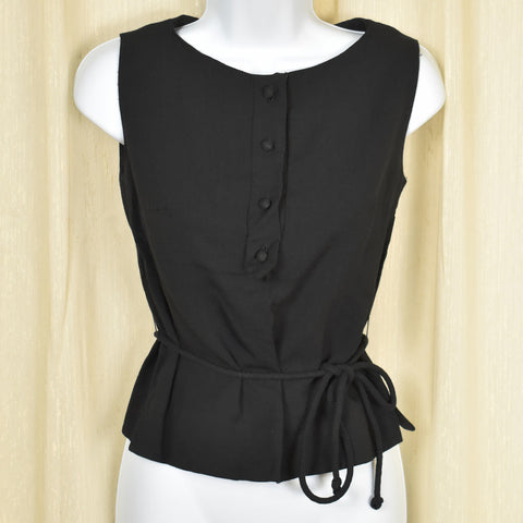 Vintage 1950s Sleeveless Black Top Cats Like Us