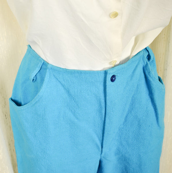 Vintage 1960s Bright Blue Ankle Pants Cats Like Us