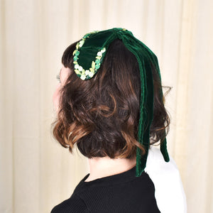 Vintage 1960s Emerald Green Velvet Hat Cats Like Us