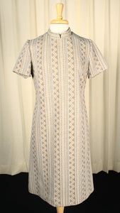 Vintage 1960s Mod Gray & Beige Dress Cats Like Us