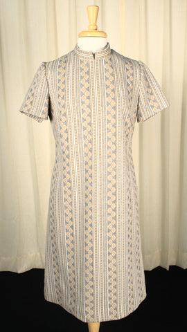 Vintage 1960s Mod Gray & Beige Dress Cats Like Us