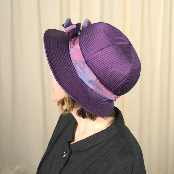 Vintage 1960s Purple Bubble Stitch Hat Cats Like Us