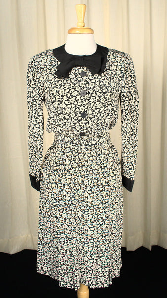 Vintage 80s does 1940s B & W Dress Cats Like Us