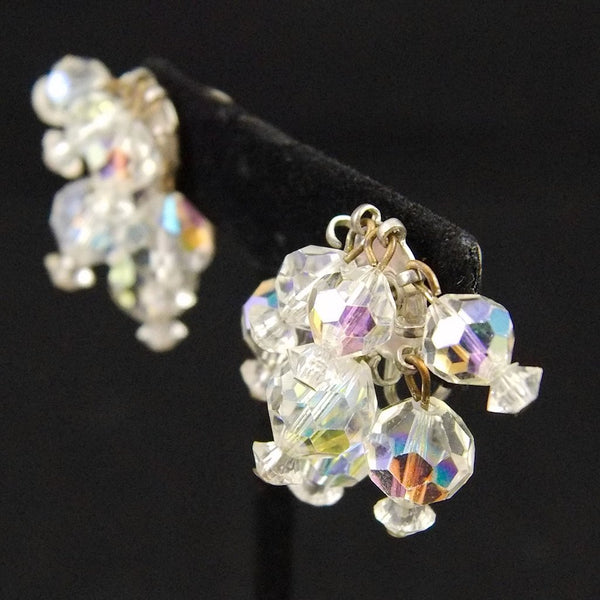 Vintage Aurora Borealis Bead Earrings Cats Like Us