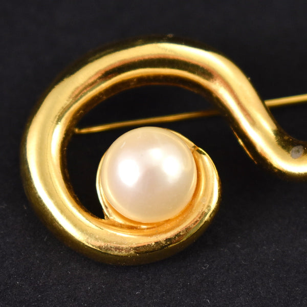 Vintage Avon Squiggle Pearl Brooch Cats Like Us