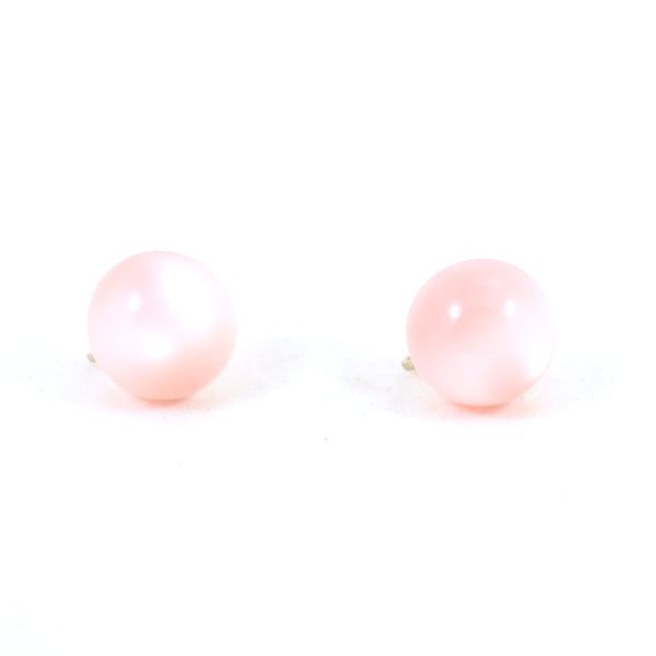 Vintage Baby Pink Dot Button Earrings Cats Like Us