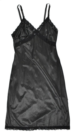 Vintage Black Cross Lace Full Slip Cats Like Us
