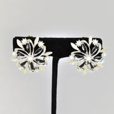 Cats Like Us Vintage Black and White Flower Earrings