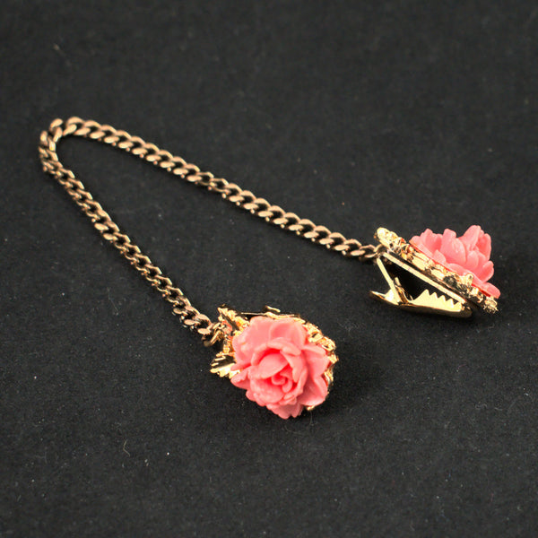 Vintage Coral Rose Sweater Clips Cats Like Us