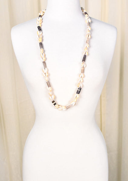 Vintage Cowrie Shell & Seed Necklace Cats Like Us