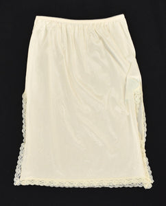 Vintage Cream High Slit Half Slip W24-34 Cats Like Us