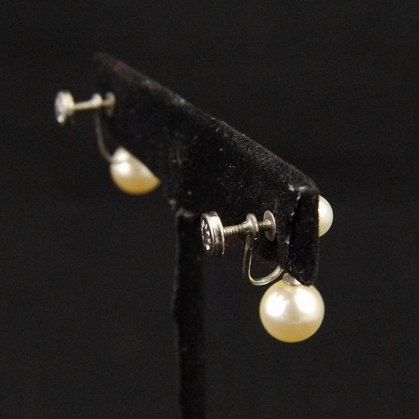 Vintage Dangling Pearl Earrings Cats Like Us