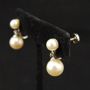 Vintage Dangling Pearl Earrings Cats Like Us