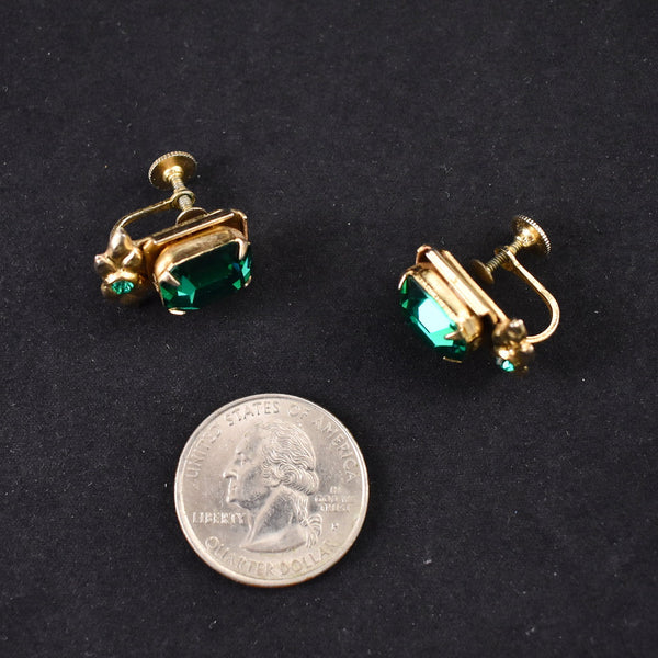 Vintage Emerald Cut Coro Earrings Cats Like Us