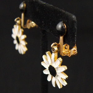 Vintage Enamel Daisy Earrings Cats Like Us