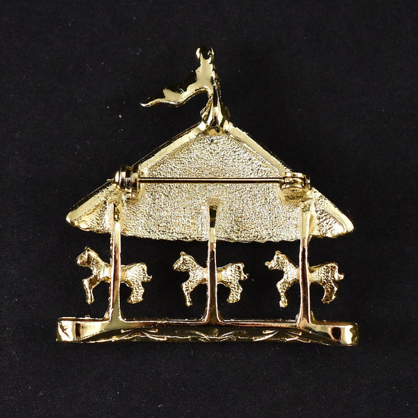Vintage Gold Carousel Brooch Cats Like Us