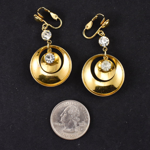 Vintage Gold Dangling Circle Earrings Cats Like Us