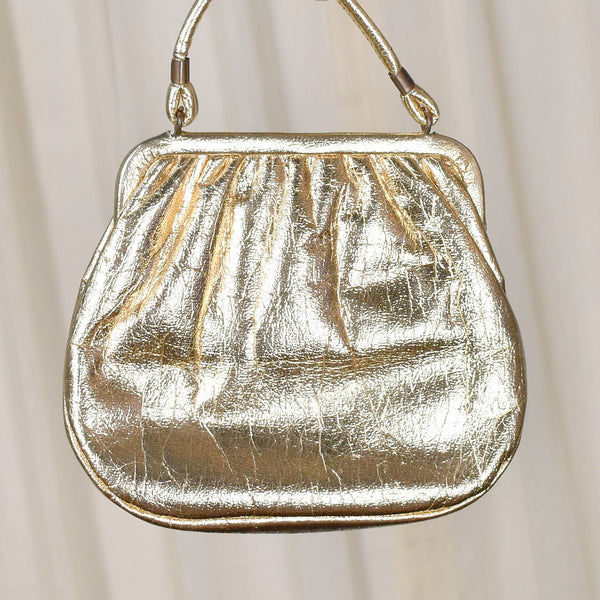 Vintage Gold Handbag and Compact Mirror Cats Like Us
