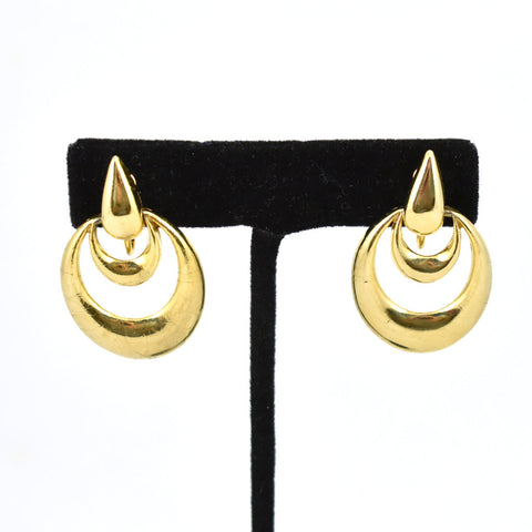 Vintage Gold Oval Door Knocker Earrings Cats Like Us