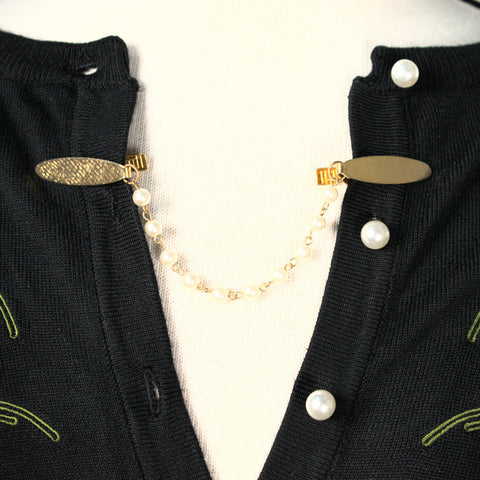 Vintage Gold & Pearl Sweater Clips Cats Like Us