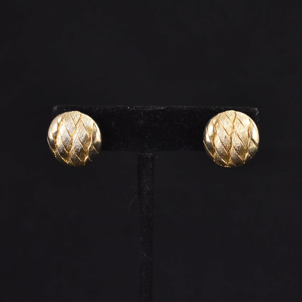Vintage Gold Round Rope Earrings Cats Like Us