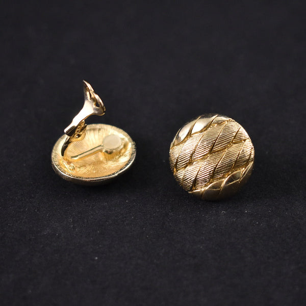 Vintage Gold Round Rope Earrings Cats Like Us