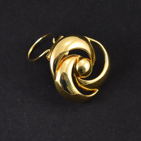 Vintage Gold Round Swirl Scarf Clip Cats Like Us