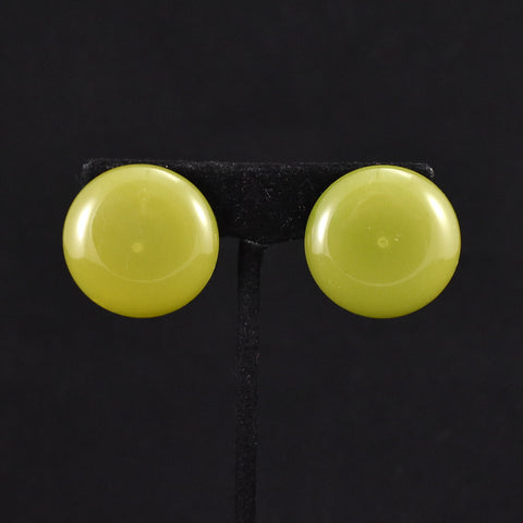 Vintage Lime Dot Button Earrings Cats Like Us