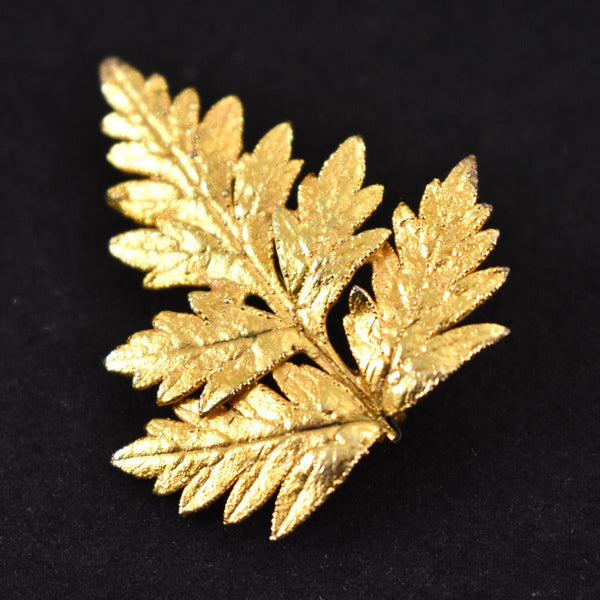 Vintage Little Gold Leaf Brooch Cats Like Us
