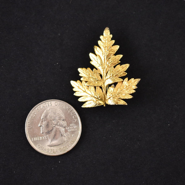 Vintage Little Gold Leaf Brooch Cats Like Us