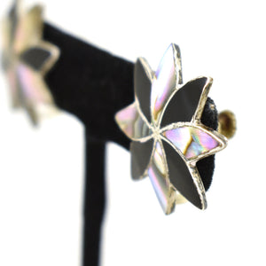 Vintage Mother of Pearl Flower Earrings Cats Like Us