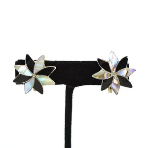 Vintage Mother of Pearl Flower Earrings Cats Like Us