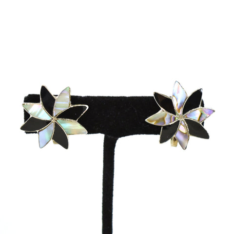 Vintage Mother of Pearl Flower Earrings Cats Like Us