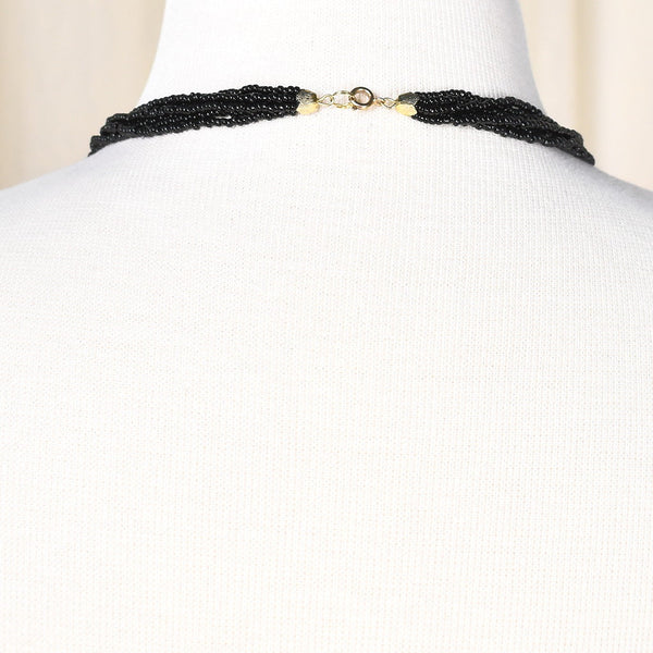 Vintage Multi Strand Black Necklace Cats Like Us