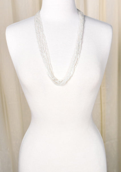 Vintage Multi Strand Clear Necklace Cats Like Us