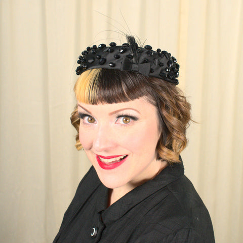 Vintage NWT 1950s Beaded Crown Hat Cats Like Us