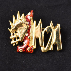 Vintage Number 1 Mom Brooch Pin Cats Like Us